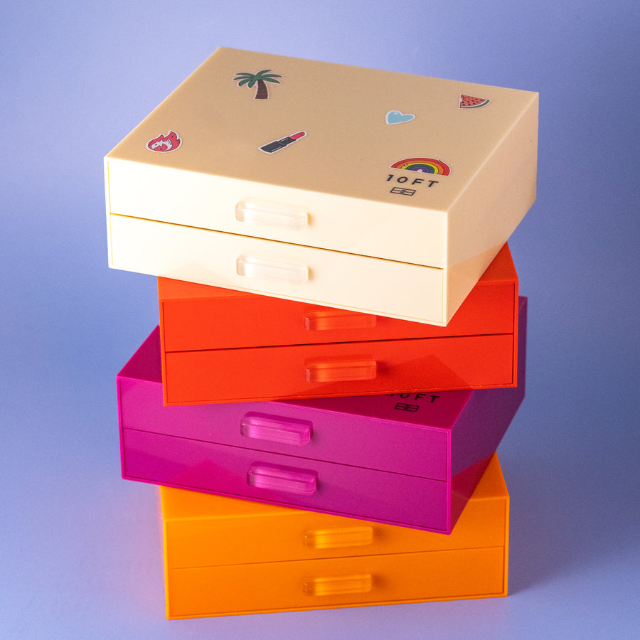 Colourful Double Drawer Makeup Organizer
